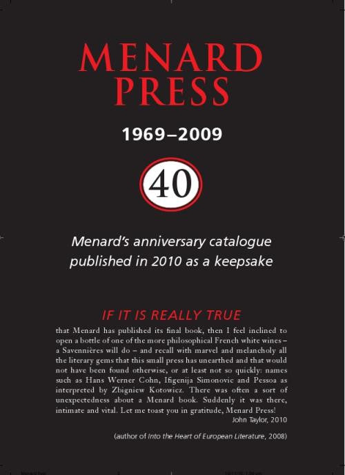 Menard Press 1969-2009: 40th Anniversary Keepsake